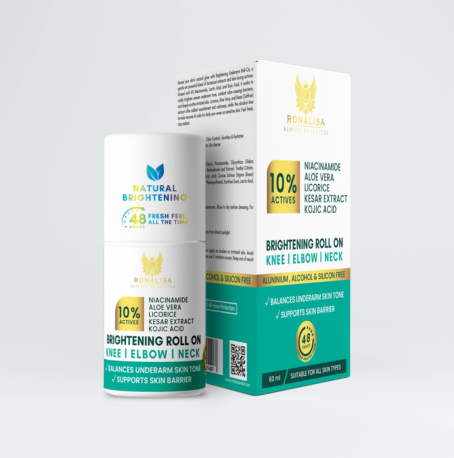 Brightening Roll-On with Niacinamide and Kojic Acid for Dark Spots