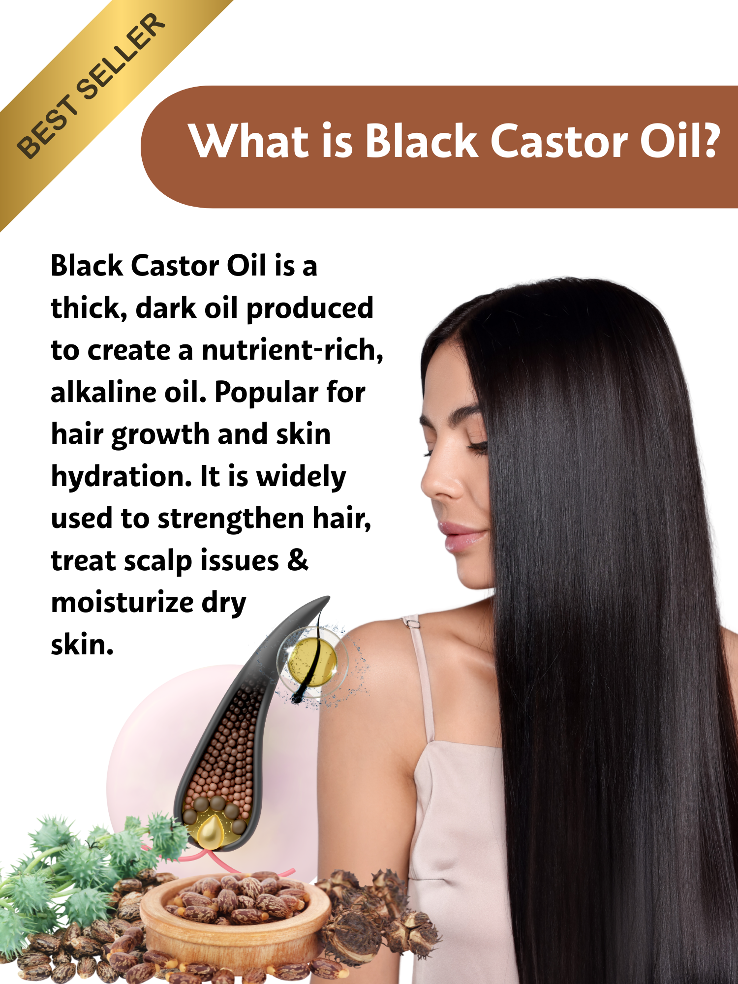 Jamaican Black Castor Oil benefits for hair growth, scalp nourishment and hydration for healthy hair and skin