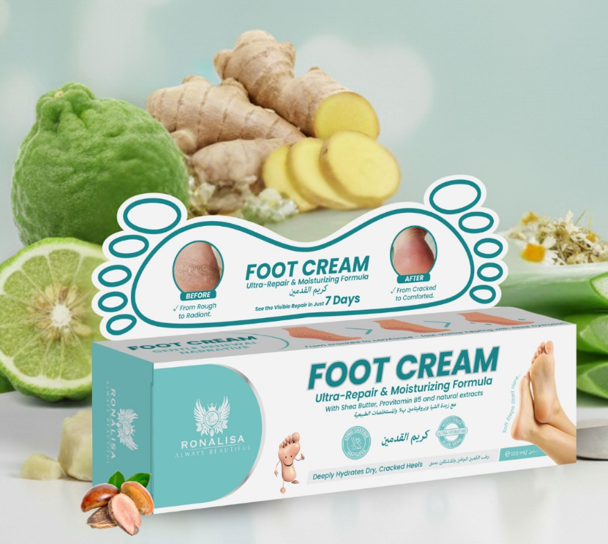 Ronalisa Foot Repair Cream to soften cracked heels and dry fee with natural ingredients like ginger and lime 