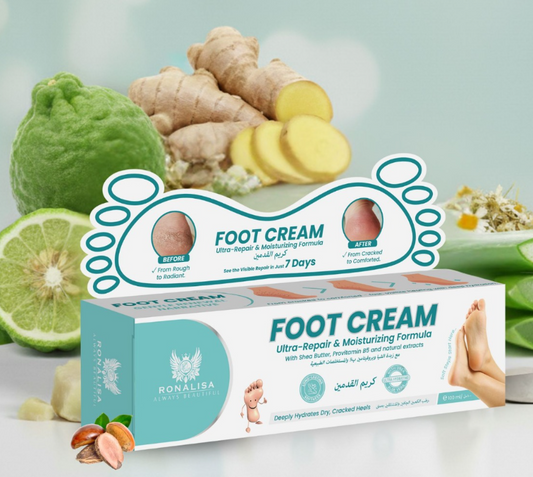 Ronalisa Foot Repair Cream to soften cracked heels and dry fee with natural ingredients like ginger and lime 